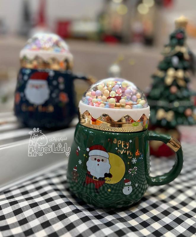 ماگ درب دار کریسمس و بابانوئل یلدا کد2439