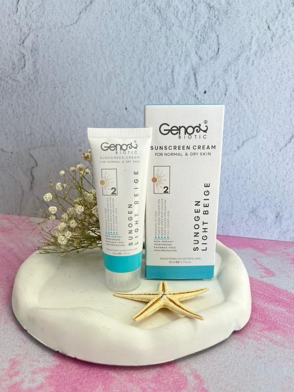 ضد آفتاب ژنو بایوتیک مناسب پوست خشک و معمولی بژ روشن