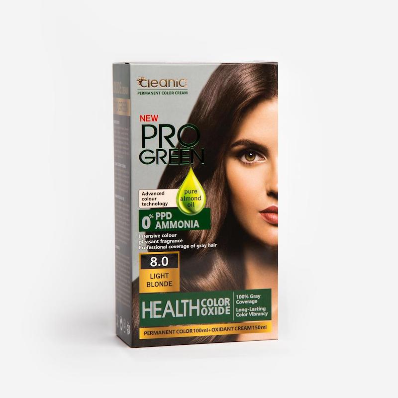 کیت رنگ موی بدون آمونیاک کلینیک کیندی Cleanic شماره (8.0 بلوند روشن)
