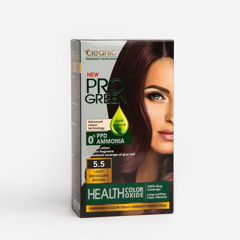 کیت رنگ موی بدون آمونیاک کلینیک کیندی Cleanic شماره (5.5 قهوه ای ماهگونی)