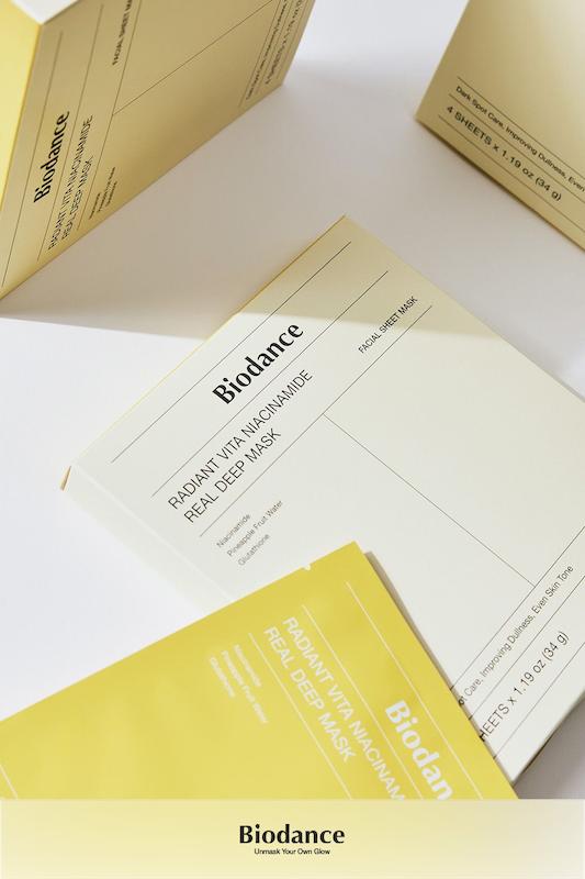 ماسک ویتا نیاسینامید بایودنس Biodance مدل  4 ورق radiant vita niacinamide 