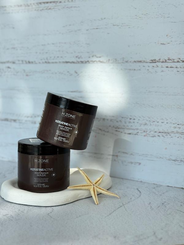 ماسک مو ترمیم کننده قوی اچ زون رنه بلانش  مدل کراتین اکتیو 500 میل