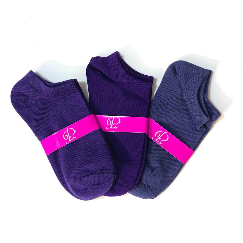 جوراب مچی نخ پنبه تک رنگ بنفش