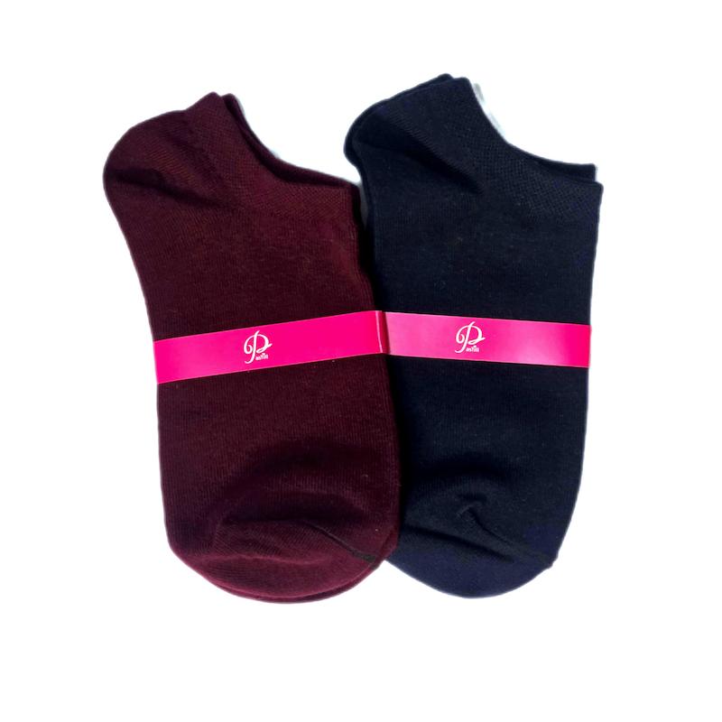 جوراب مچی نخ پنبه تک رنگ سرمه ایی و زرشکی