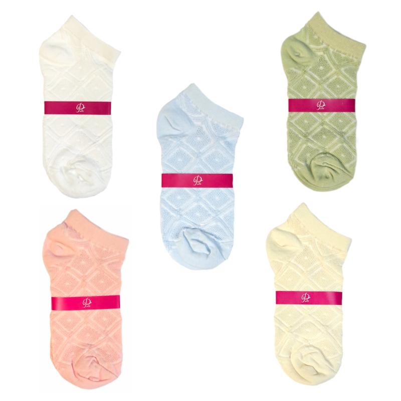 جوراب مچی نخی سوزنی طرح لوزی 