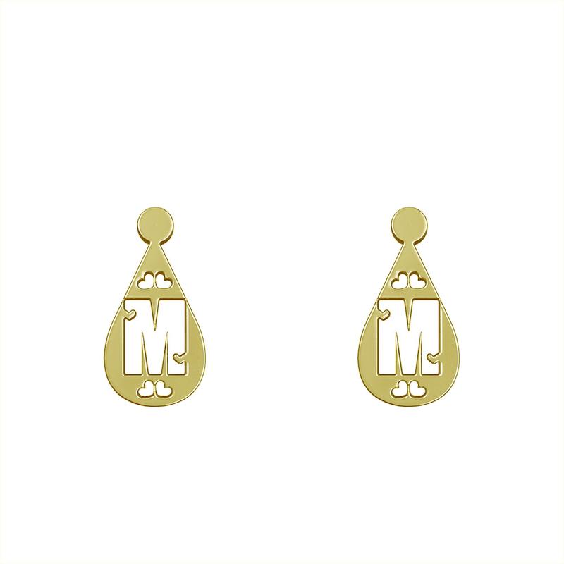 گوشواره طلا مدل M حرف کد GA14720