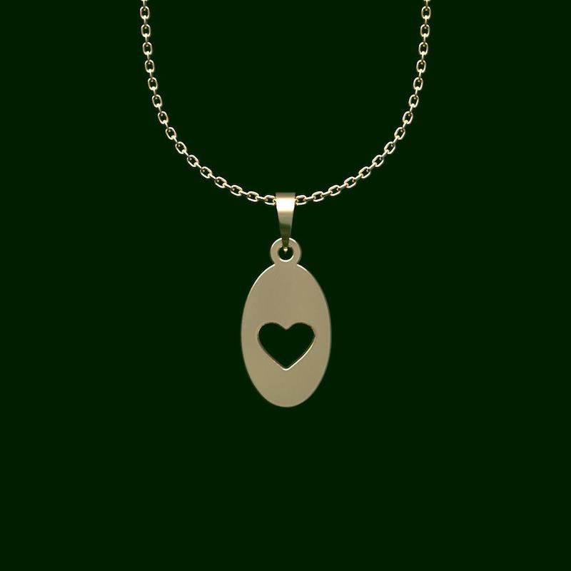 گردنبند طلا 18 عیار زنانه مدوپد مدل قلب کد PP1128