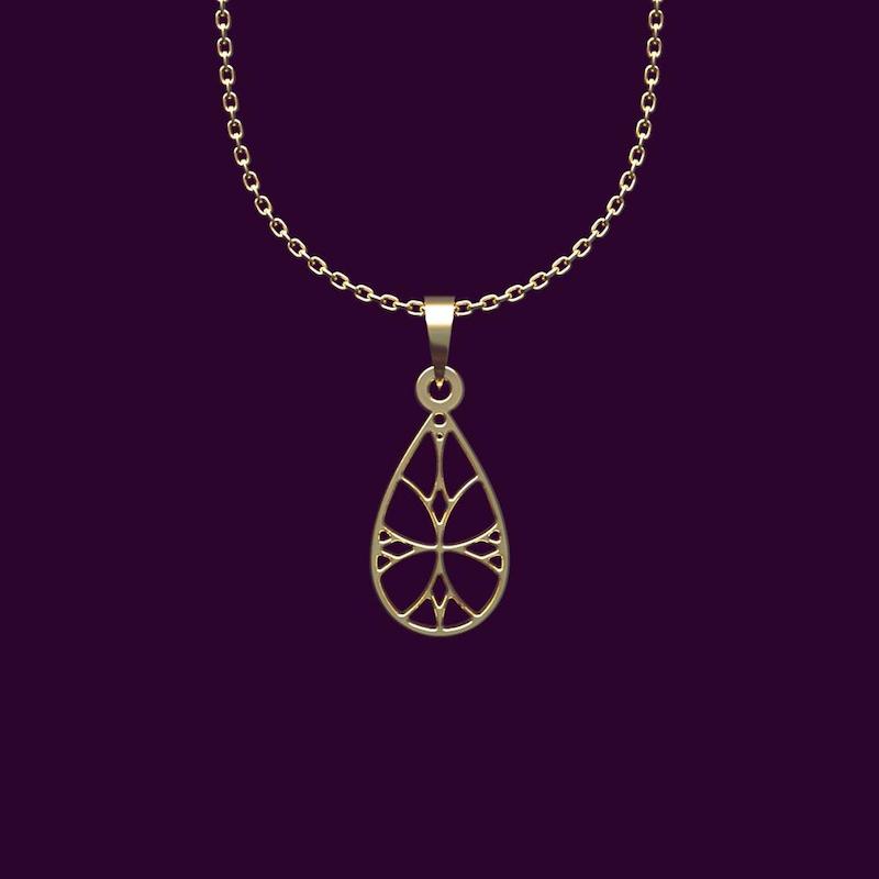 گردنبند طلا اشک 18 عیار  کد OO1067