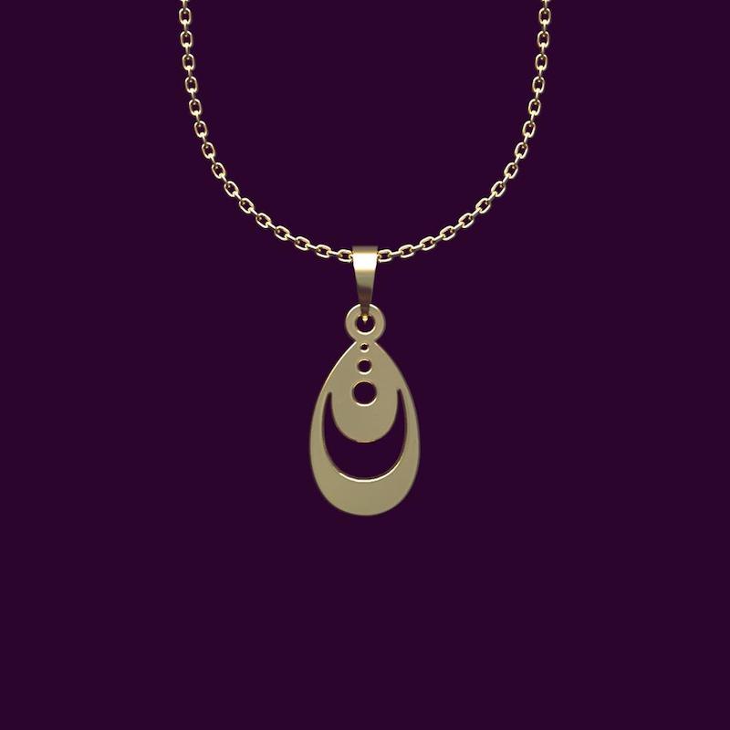 گردنبند طلا اشک 18 عیار  کد OO1074