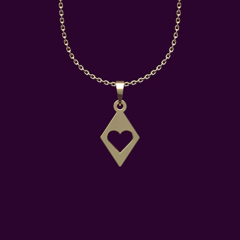 گردنبند طلا لوزی 18 عیار  کد NN1080