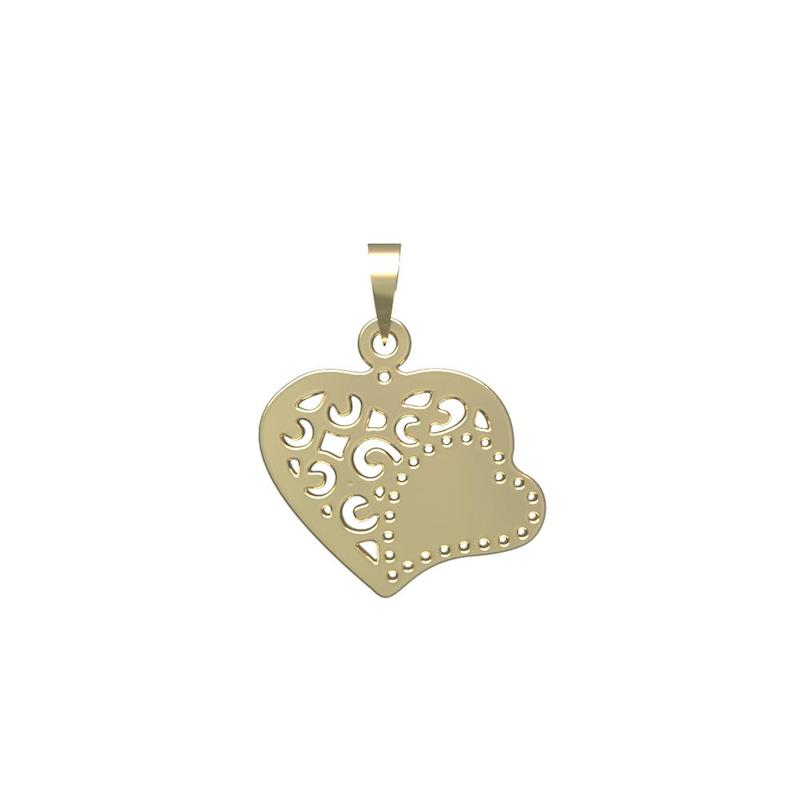 پلاک طلا مدل قلب کد PA11654