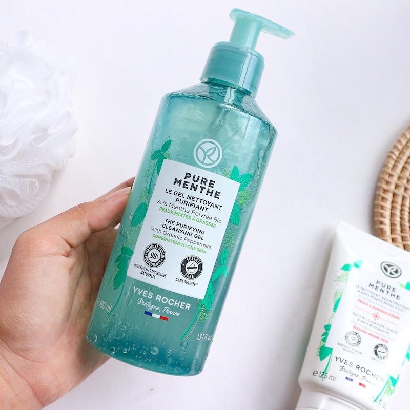 ژل شوینده pure menthe ایوروشه مناسب پوست چرب و مختلط