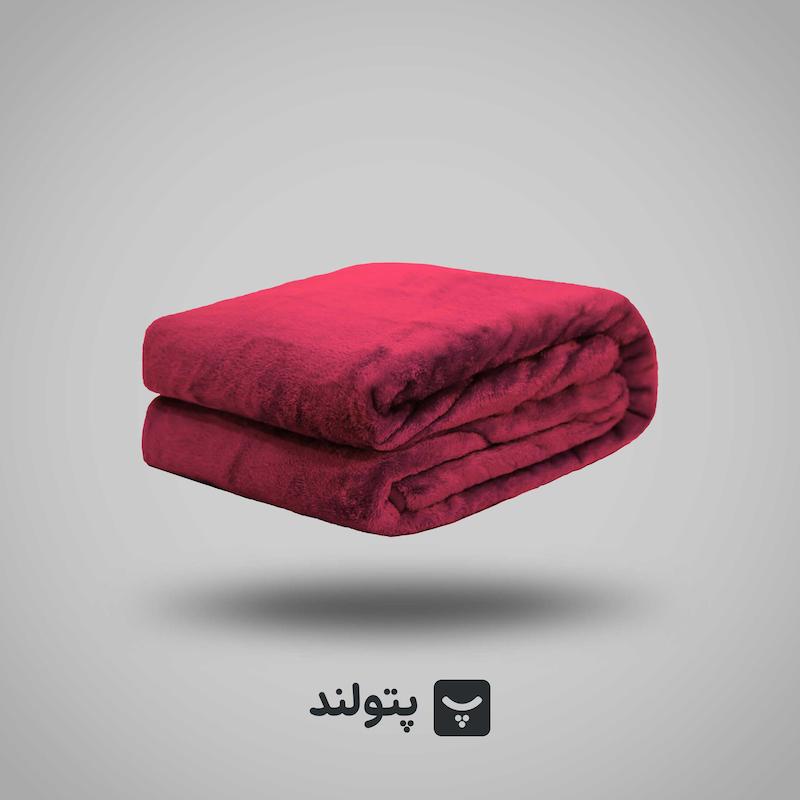 پتو گلبافت یکنفره مورا با طرح ساده و رنگ زرشکی