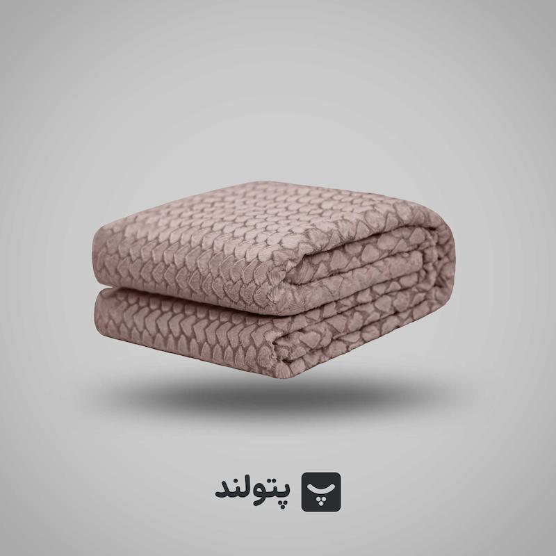 پتو گلبافت یکنفره پوست پیازی مسافرتی فلورا با  طرح قلبی