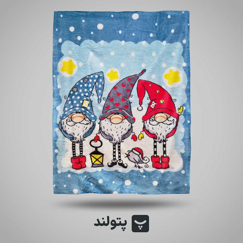 پتو گلبافت یکنفره عروسکی دورف با رنگ آبی