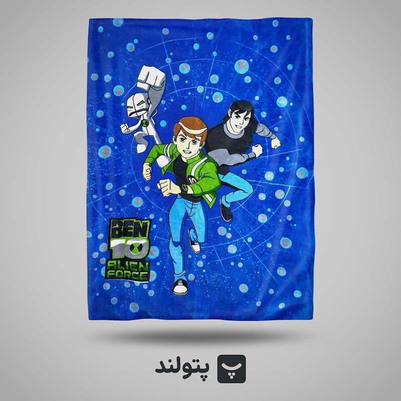 پتو گلبافت یکنفره عروسکی بن تن با رنگ آبی