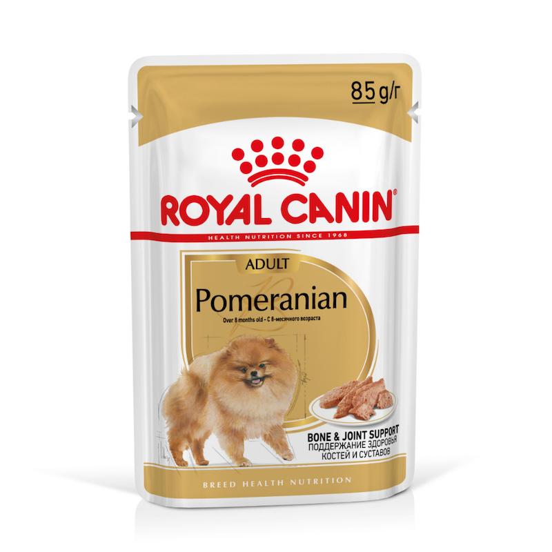 غذای پوچ سگ بالغ نژاد پامرانین رویال کنین (Royal Canin Pomeranian Adult Wet Food) وزن 85 گرمc