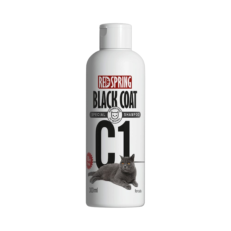 شامپو گربه C1 مخصوص موهای تیره و مشکی رداسپرینگ Redspring Black Coat Shampoo C1 حجم 300 میلی لیتر