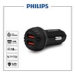 شارژر فندکی سریع فیلیپس 18Wوات مدل Philips DLP4522 Car Charger با گارانتی 12 ماهه شرکتی