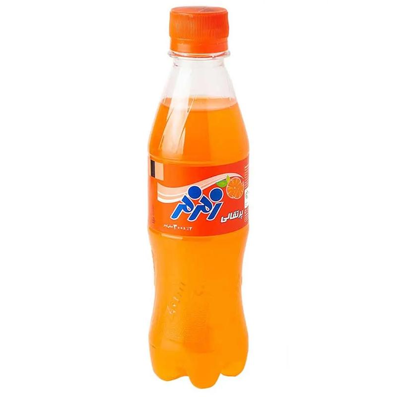 نوشابه گازدار پرتقالی 330cc زمزم