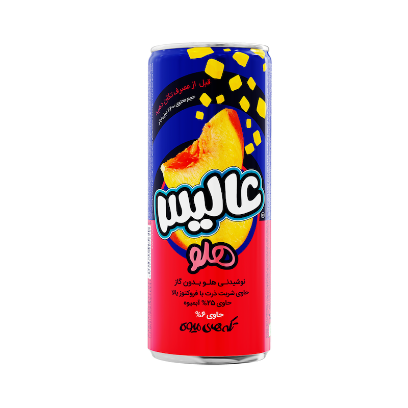 نوشیدنی هلو پالپ‌دار 240cc عالیس