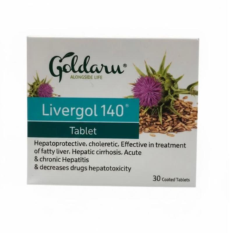 قرص لیورگل ۱۴۰ (Livergol 140) گلدارو | درمان تخصصی کبد چرب (۳۰ عددی)