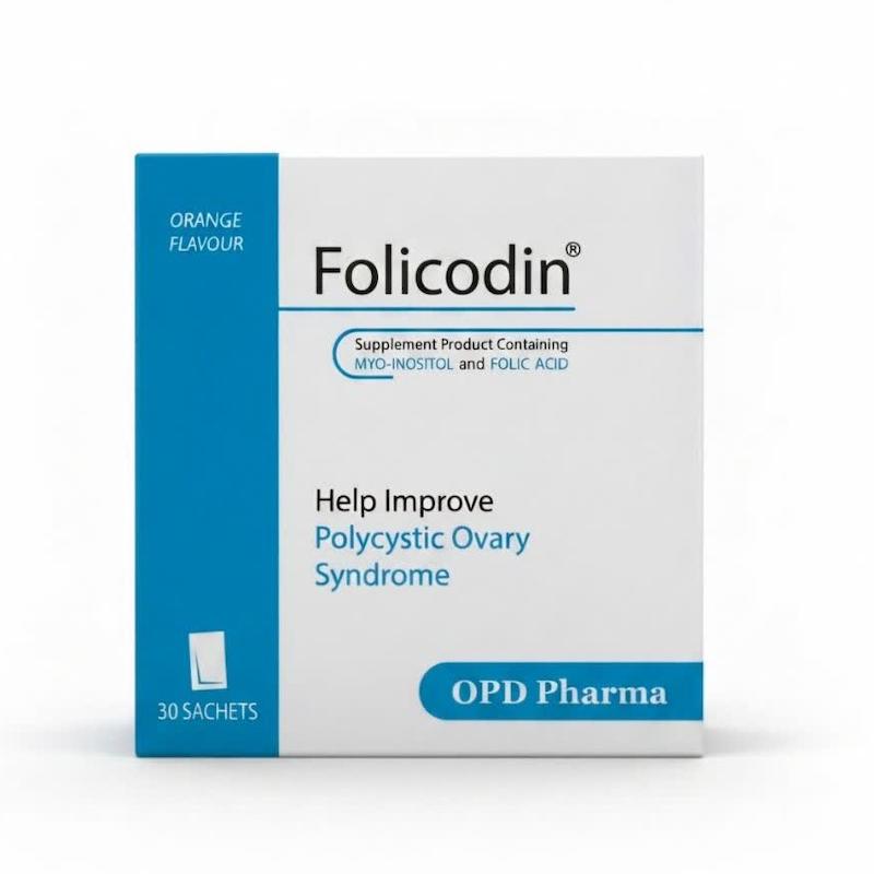 ساشه‌های فولیکودین (Folicodin) OPD Pharma | درمان کمکی PCOS  (۳۰ عددی)