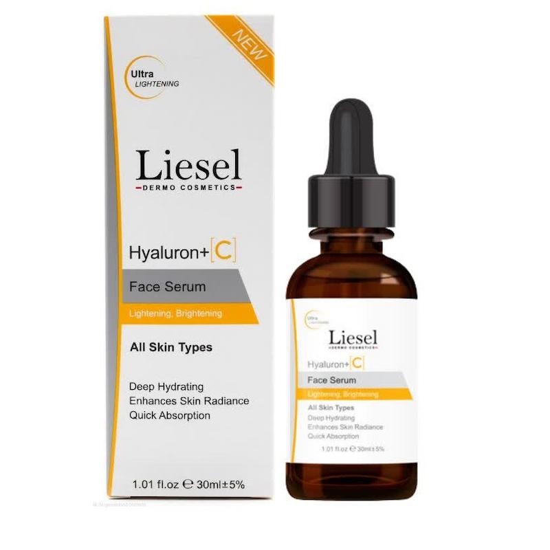 سرم روشن‌کننده و آبرسان هیالورون + C لایسل (Liesel Hyaluron + C Face Serum) | درخشش هم‌زمان با دو ابرقهرمان پوست (۳۰ میلی‌لیتر)
