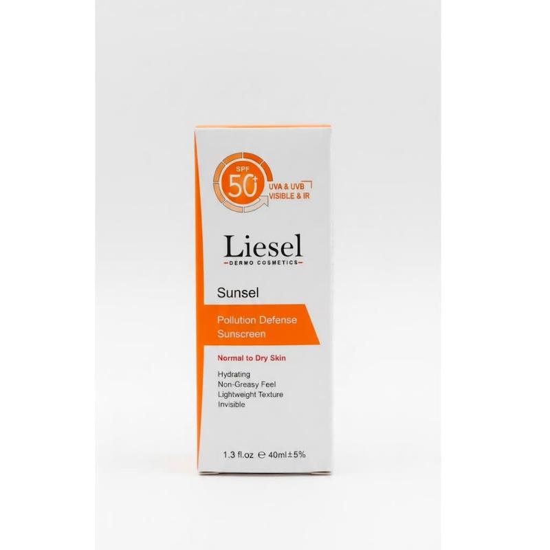 ضدآفتاب سان‌سل لایسل (Liesel Sunset Pollution Defense Sunscreen SPF 50+) | محافظت ۳۶۰ درجه از پوست شما در برابر نور، دود و آلودگی (۴۰ میلی‌لیتر)
