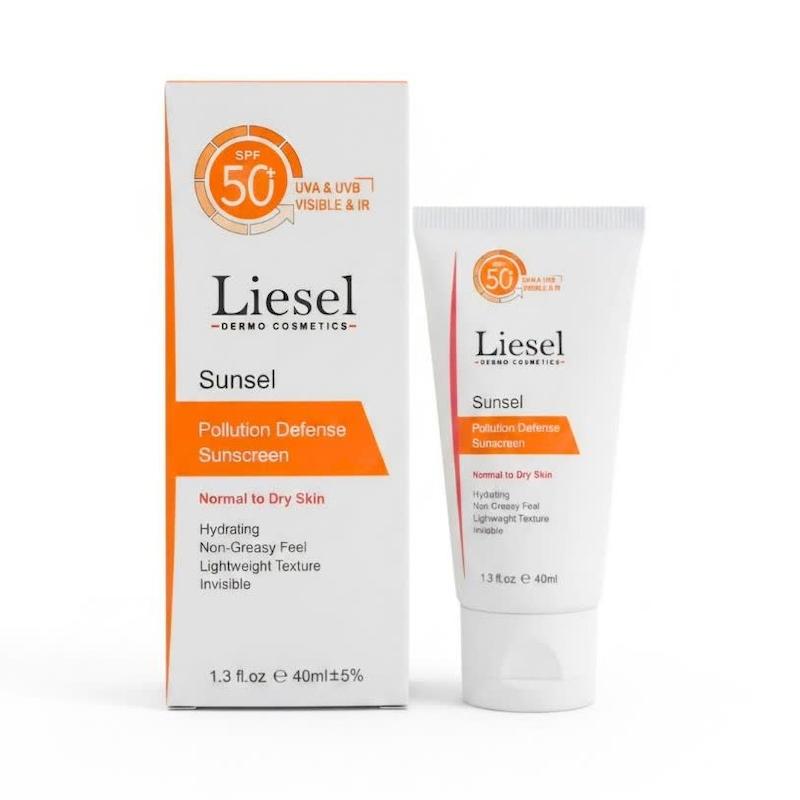 ضدآفتاب سان‌سل لایسل (Liesel Sunset Pollution Defense Sunscreen SPF 50+) | محافظت ۳۶۰ درجه از پوست شما در برابر نور، دود و آلودگی (۴۰ میلی‌لیتر)