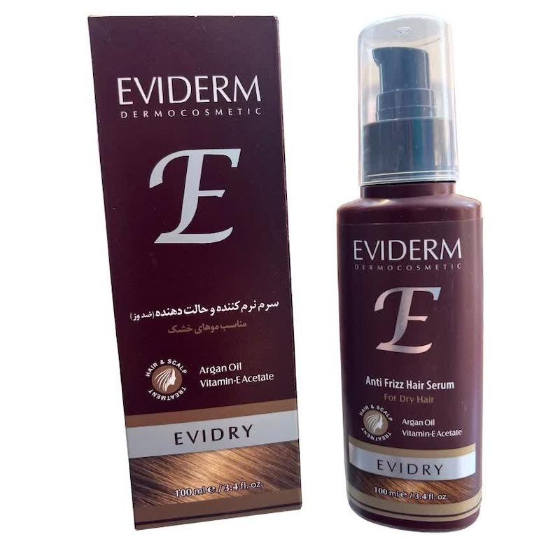 سرم ضد وز و ترمیم‌کننده مو  (Eviderm Evidry Anti Frizz Hair Serum) | راهکار سه‌گانه برای موهای خشک و آسیب‌دیده (۱۰۰ میلی‌لیتر)