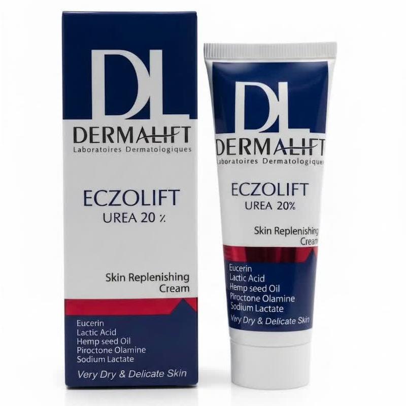 کرم مرطوب‌کننده و نرم‌کننده اکزولیفت درمالیفت (ECZOLIFT UREA 20%) | درمان تخصصی پوست‌های بسیار خشک، ضخیم و آسیب‌دیده (۴۰ میلی‌لیتر)