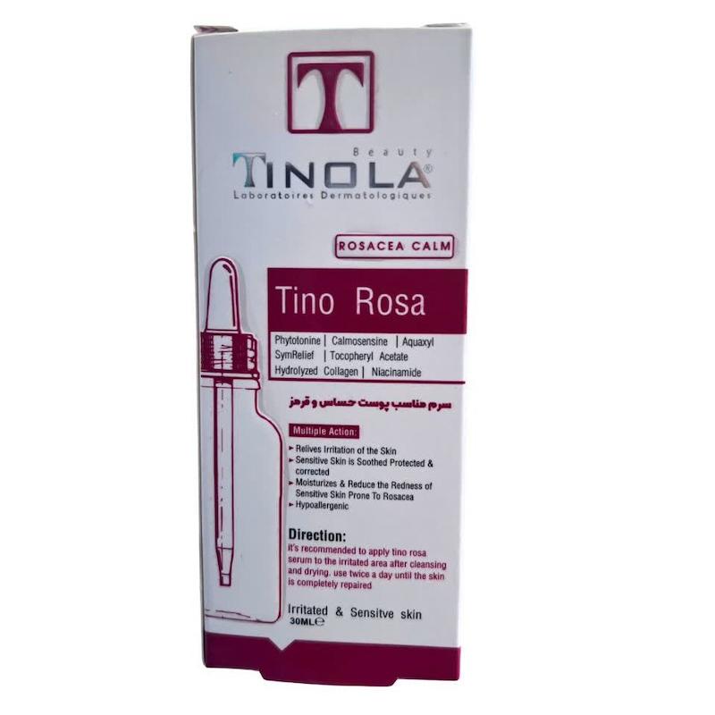 سرم ضد قرمزی و آبرسان تینو روزا تینولا (TINOLA Tino Rosa Anti-Redness Serum) | تسکین فوری پوست‌های حساس و مستعد روزاسه (۳۰ میلی‌لیتر)