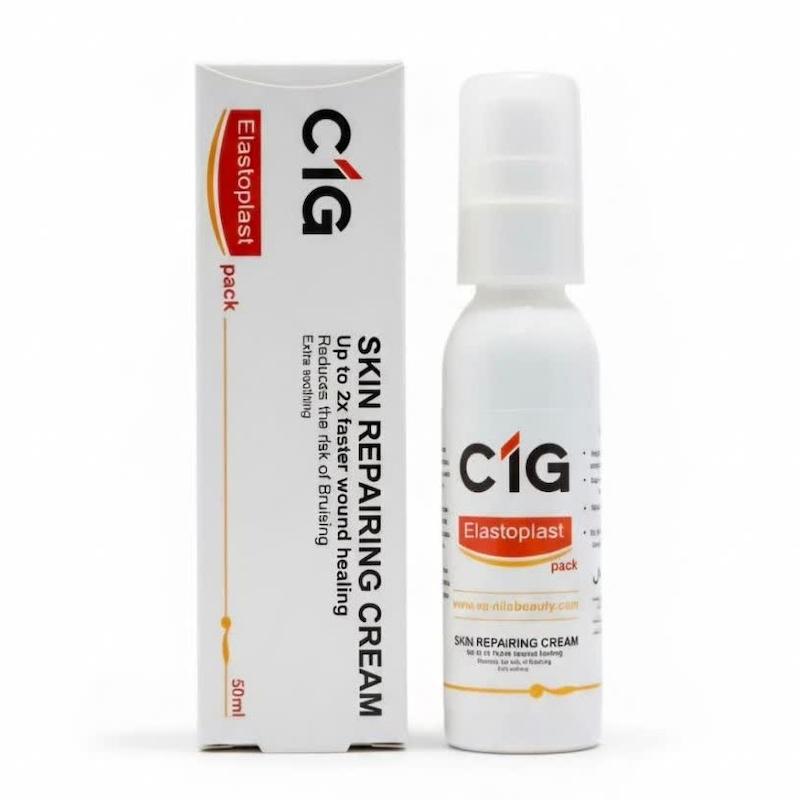 کرم ترمیم‌کننده پوست الاستوپلاست C1G (Elastoplast Skin Repairing Cream) | تسریع بهبود زخم و بازسازی بافت آسیب‌دیده (۵۰ میلی‌لیتر)