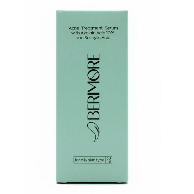 سرم ضد آکنه بریمور (BERIMORE Acne Treatment Serum) | درمان دوگانه با آزالئیک اسید ۱۰٪ و سالیسیلیک اسید برای پوست‌های چرب (۳۰ میلی‌لیتر)