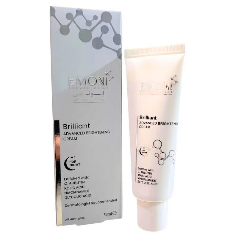 کرم روشن‌کننده پیشرفته بریلیانت امونی (EMONI Brilliant Advanced Brightening Cream) | درمان شبانه لک‌ها و یکدست‌سازی رنگ پوست (۵۰ میلی‌لیتر)
