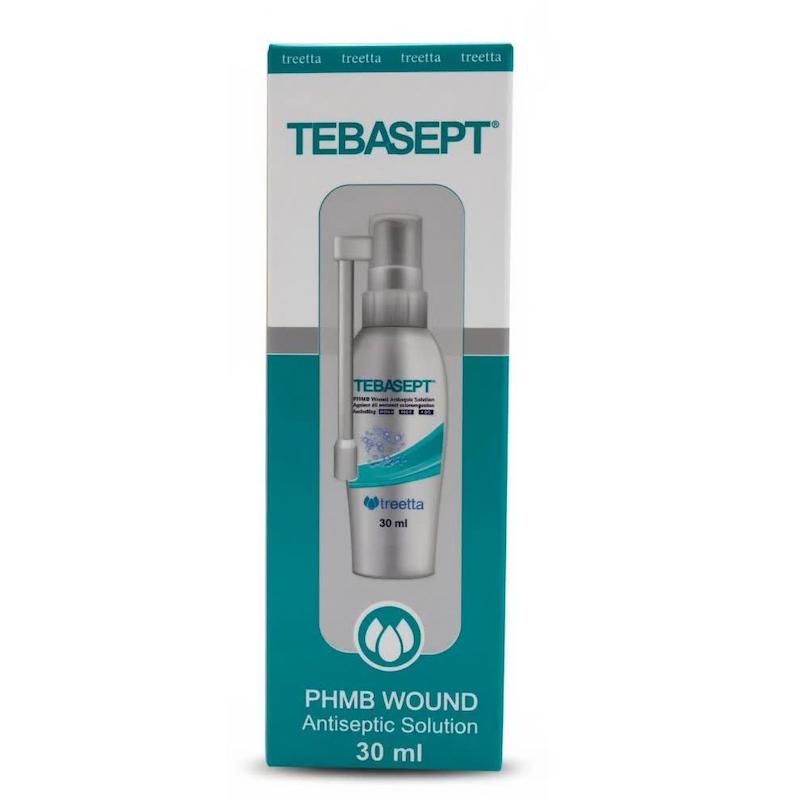 اسپری ضدعفونی‌کننده زخم تِباسپت PHMB (TEBASEPT PHMB Wound Antiseptic Solution) | محافظت در برابر عفونت و میکروارگانیسم‌های مقاوم (۳۰ میلی‌لیتر)