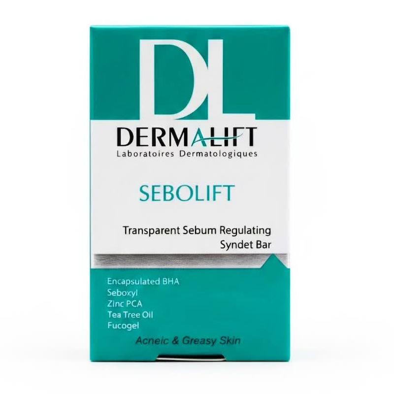 شوینده غیرصابونی شفاف سبولیفت درمالیفت (DERMALIFT SEBOLIFT Syndet Bar) | پاکسازی، کنترل چربی و کاهش جوش برای پوست‌های چرب و آکنه‌ای (۱۰۰ گرم)