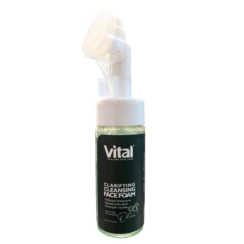 فوم شستشوی صورت ویتال با زیتون (Vital Clarifying Cleansing Face Foam - Olive) | کنترل چربی، کوچک کردن منافذ و پاکسازی عمیق (۱۵۰ میلی‌لیتر)