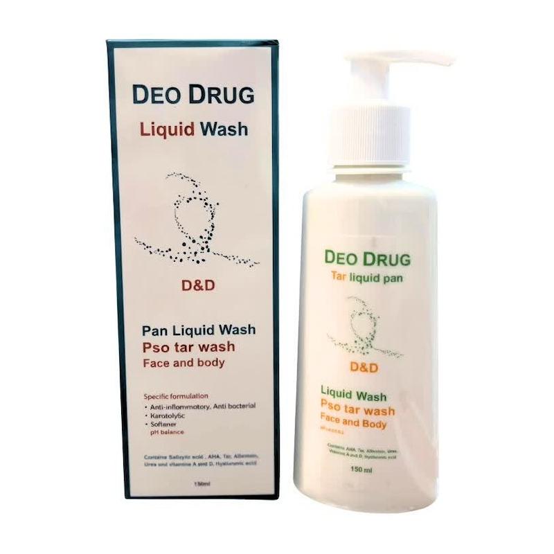 مایع شوینده صورت و بدن دئودراگ (DEO DRUG Liquid Wash) | درمان تخصصی پسوریازیس، درماتیت سبورئیک و پوست‌های خشک و ضخیم (۱۵۰ میلی‌لیتر)