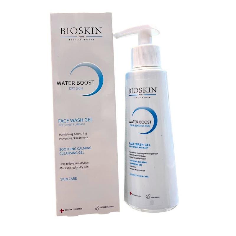 ژل شستشوی صورت واتر بوست بیواسکین پلاس (BIOSKIN PLUS Water Boost Face Wash Gel) | پاکسازی ملایم و آبرسانی عمیق برای پوست‌های خشک و حساس (۲۰۰ میلی‌لیتر)