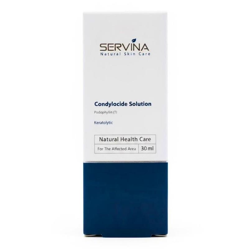محلول لایه‌بردار و ضد زگیل کوندیلوسید سروینا (SERVINA Condylocide Solution) | درمان تخصصی زگیل‌های پوستی و تناسلی (۳۰ میلی‌لیتر)