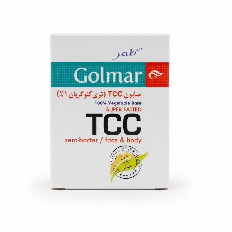 صابون تری‌کلروکاربان گلمر (Golmar TCC Soap) | ضدعفونی‌کننده، ضدباکتری و ضدقارچ برای صورت و بدن (۱۰۰ گرم)