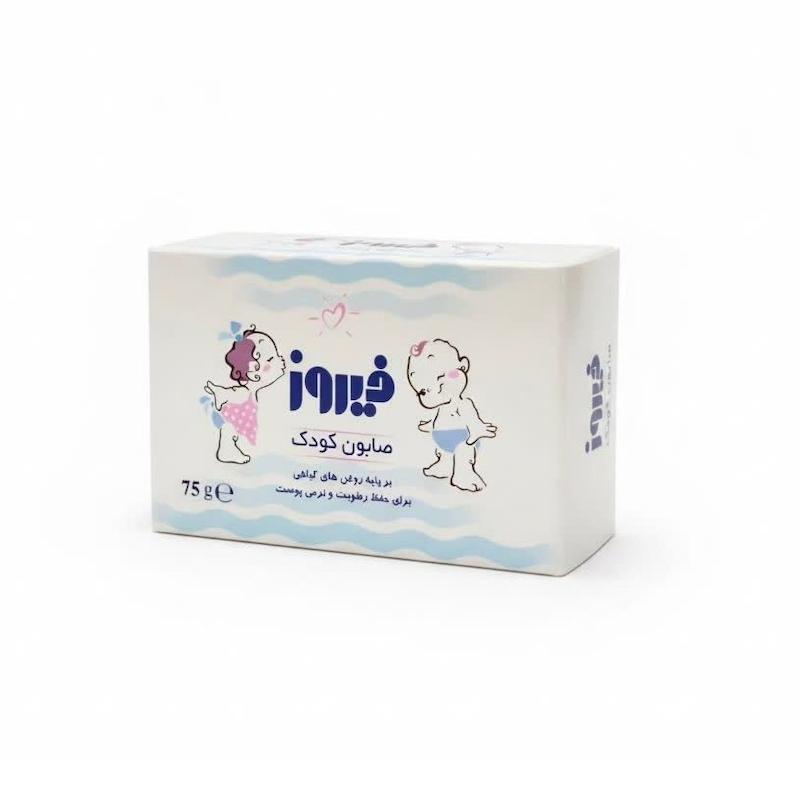 صابون بچه فیروز (Firooz Baby Soap) | پاک‌کننده ملایم و مرطوب‌کننده با روغن نارگیل و روغن‌های گیاهی (۷۵ گرم)
