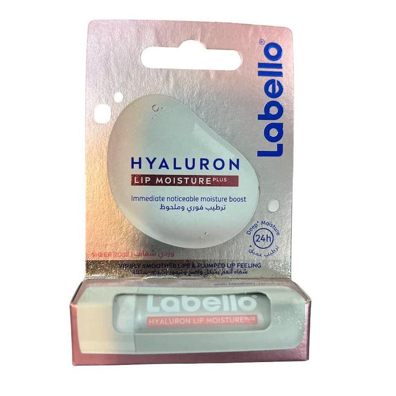 بالم لب هیالورونیک اسید لابلو مدل رز (Labello Hyaluron Lip Moisture Plus Rosé) | آبرسانی عمیق، حجم‌دهی و براقیت طبیعی (۵.۲ گرم)