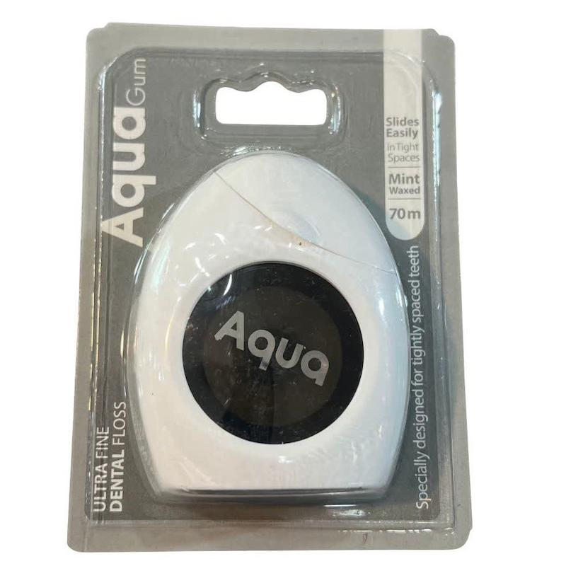 نخ دندان براشمو مدل بلک آکواگام(Brushmo Black Dental Floss) | نخ دندان موم‌اندود با طعم نعناع، گیاهی و فاقد PTFE (۲۷۵ یارد)