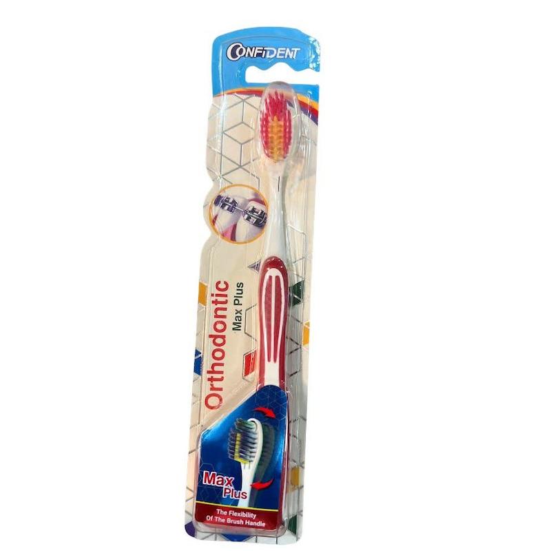 مسواک ارتودنسی کانفیدنت مدل مکس پلاس (Confident Orthodontic Max Plus) | مسواک تخصصی برای دندان‌های ارتودنسی‌شده و حساس (سافت)