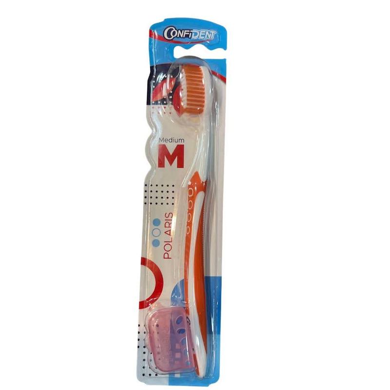 مسواک کانفیدنت مدل توربو پولاریس (Confident Turbo-Polaris Toothbrush) | پاکسازی عمیق و تمیزی دوگانه با برس متوسط
