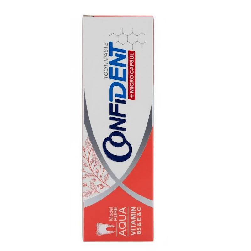 خمیر دندان آکوا کانفیدنت (Confident Aqua Toothpaste) | مراقبت کامل، ویتامین‌های ضروری و سلامت لثه (۱۰۰ گرم)
