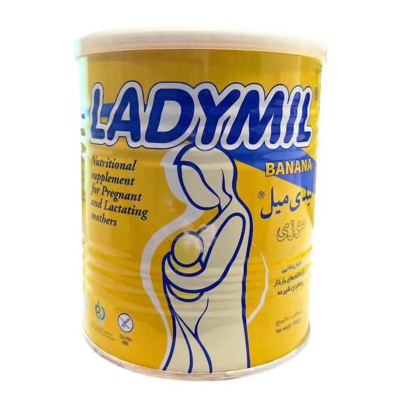 پودر لیدی میل طعم موز (Ladymil Banana Flavor) | مکمل تغذیه‌ای تخصصی برای بانوان باردار و شیرده (۴۰۰ گرم)